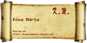 Kósa Márta névjegykártya