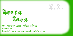 marta kosa business card